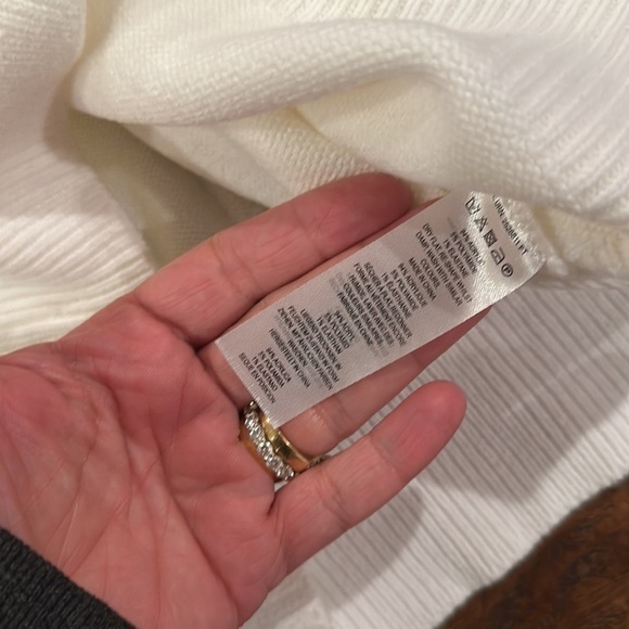 French Connection Babysoft Cropped Puff Sleeve Turtleneck Jumper Sweater White - Picture 6 of 8